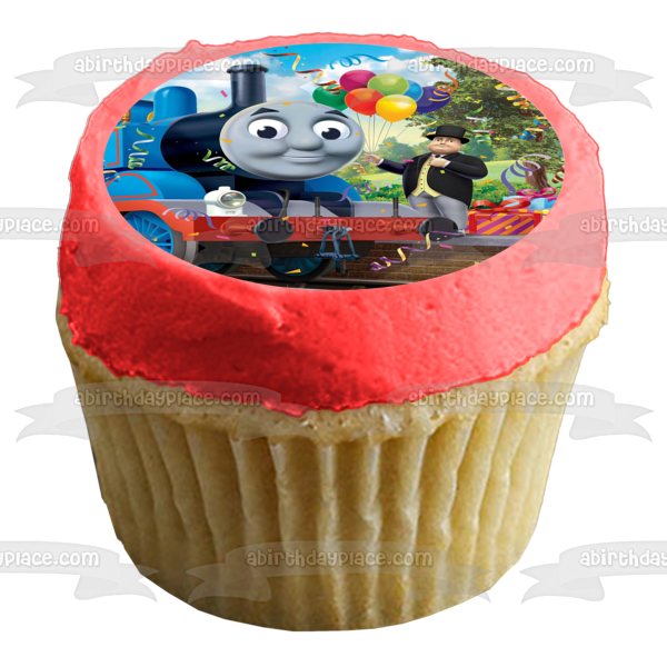 Thomas & Friends Thomas the Tank Engine Sir Topham Hatt Birthday Balloons Gifts Edible Cake Topper Image ABPID09090