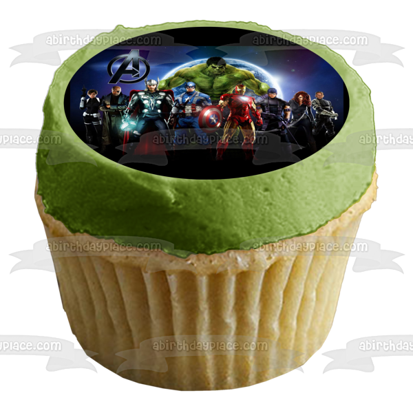 Marvel Avengers Captain America The Hulk Iron Man Thor Black Widow Clint Barton Nick Fury Edible Cake Topper Image ABPID08816
