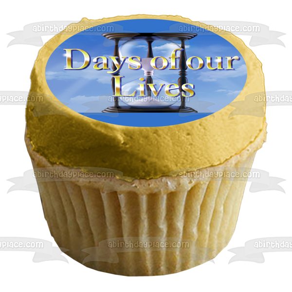 Days of Our Lives Hourglass Cloudy Sky Background Edible Cake Topper Image ABPID51252