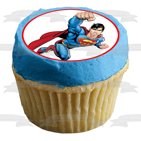 Superman DC Comics Flying Edible Cake Topper Image ABPID09352