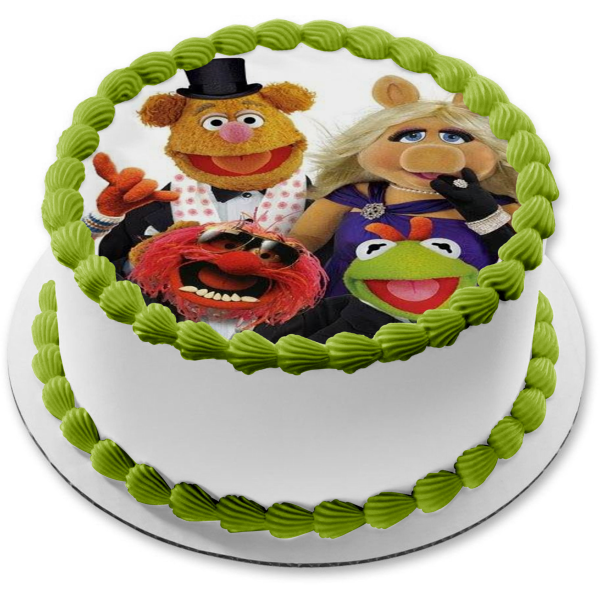 Disney the Muppets Kermit the Frog Miss Piggy Animal Fozzy Edible Cake Topper Image ABPID11997