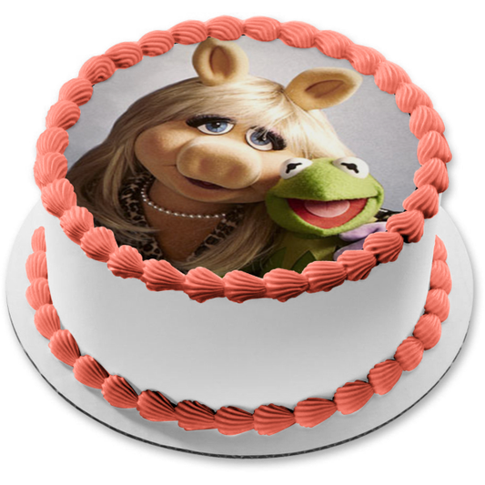 Disney the Muppets Kermit the Frog Miss Piggy Edible Cake Topper Image ABPID12007