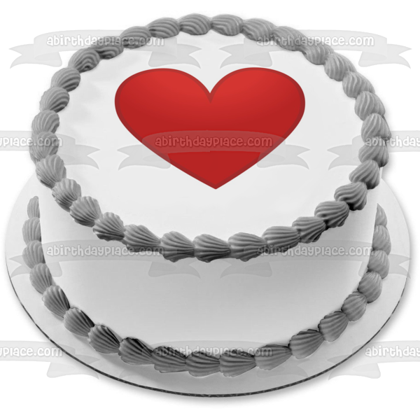 Adorno comestible para tarta con diseño de corazón rojo, feliz día de San Valentín, imagen ABPID27573 