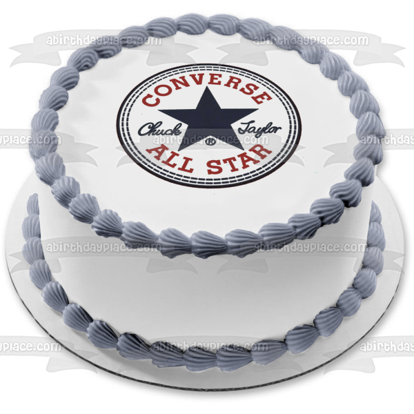 Converse All Star Sneaker Logo Blue Star Chuck Taylor Edible Cake Topper Image ABPID27724