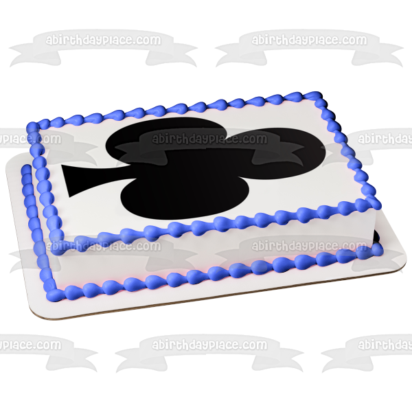 Playing Card Suit Black Club Edible Cake Topper Image ABPID27611