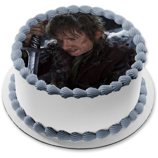 El Hobbit La desolación de Smaug Bilbo Bolsón Espada Decoración comestible para tarta Imagen ABPID12240 