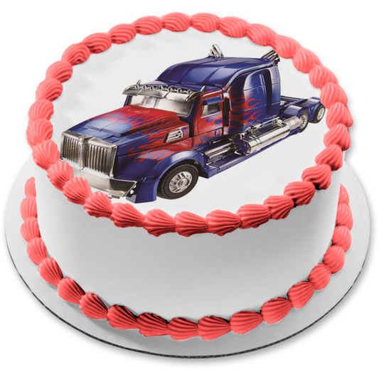 Transformers Optimus Prime Truck Convoy Edible Cake Topper Image ABPID12611