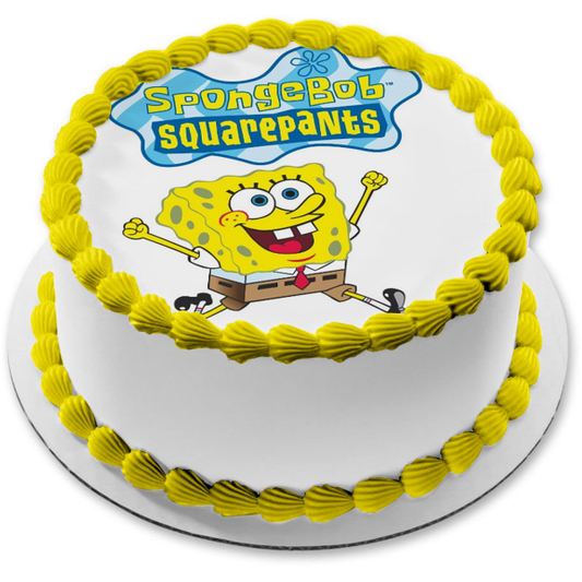 SpongeBob SquarePants Jumping Edible Cake Topper Image ABPID12429