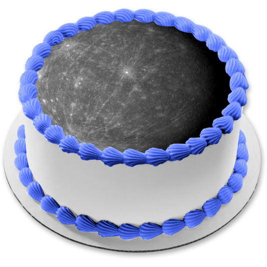 Imagen comestible para tarta con diseño de planetas del sistema solar, Mercurio, ABPID12983 