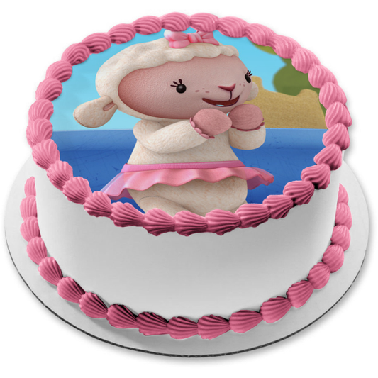 Imagen de decoración comestible para tarta con castillo de arena de agua Lambie de Doc Mc Stuffins ABPID12776 