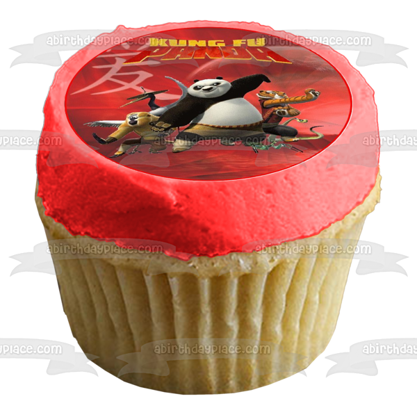 Kung Fu Panda Po Tigress Viper Mantis Monkey Crane Edible Cake Topper Image ABPID12803