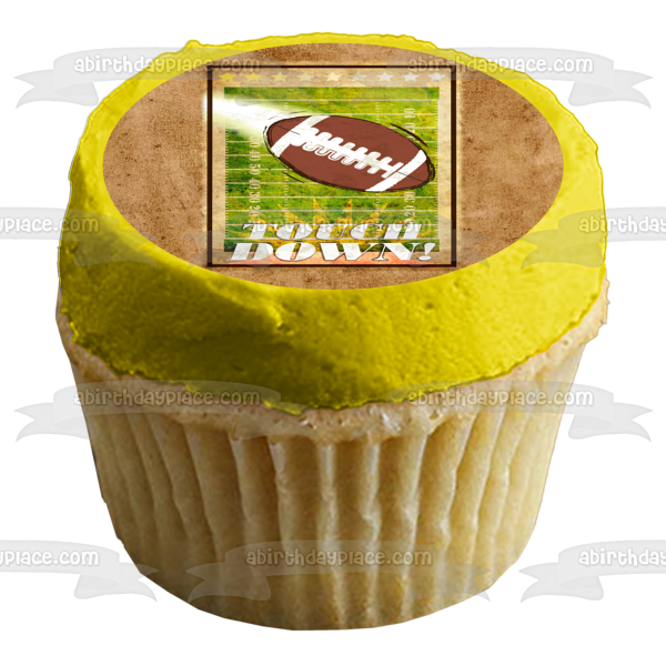 Sports Football Touch Down Football Field Stars Edible Cake Topper Image ABPID13448