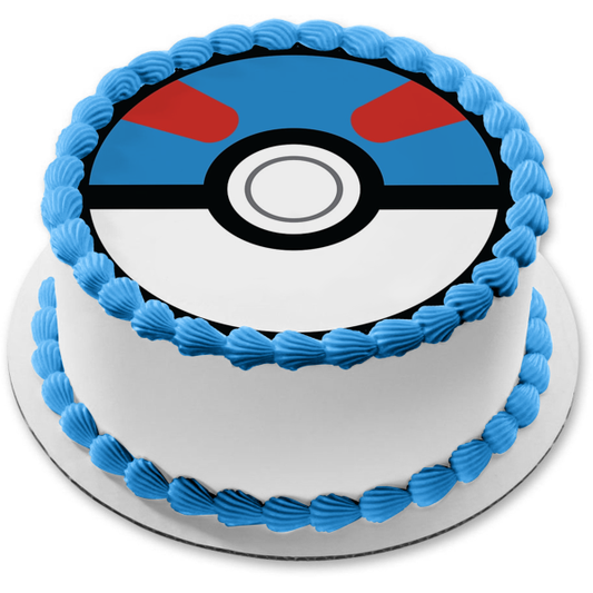 Pokemon Poke Ball Great Ball Edible Cake Topper Image ABPID15160