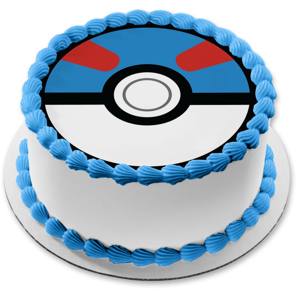 Pokemon Poke Ball Great Ball Edible Cake Topper Image ABPID15160 – A  Birthday Place