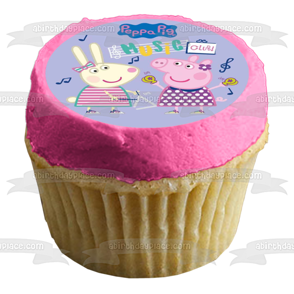 Peppa Pig Music Club Music Notes Edible Cake Topper Image ABPID22003