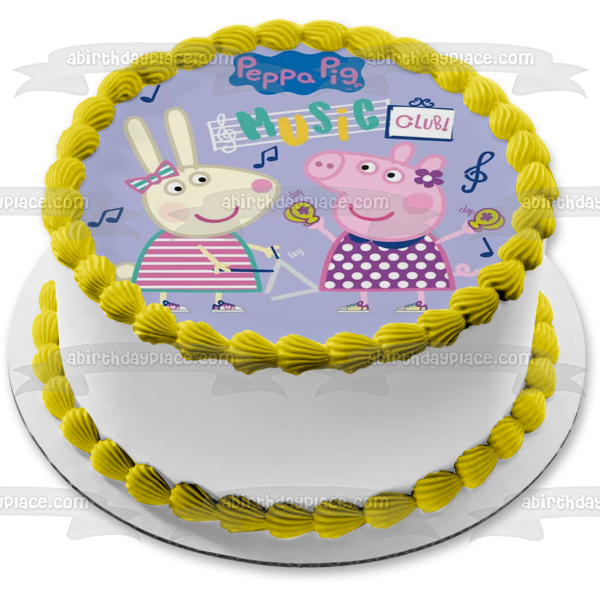 Peppa Pig Music Club Music Notes Edible Cake Topper Image ABPID22003