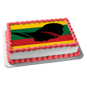 Juneteenth Freedom Day African American Woman Silhouette Edible Cake Topper Image ABPID54098