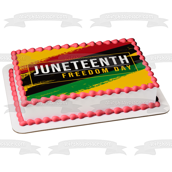 Juneteenth Freedom Day Edible Cake Topper Image ABPID54105