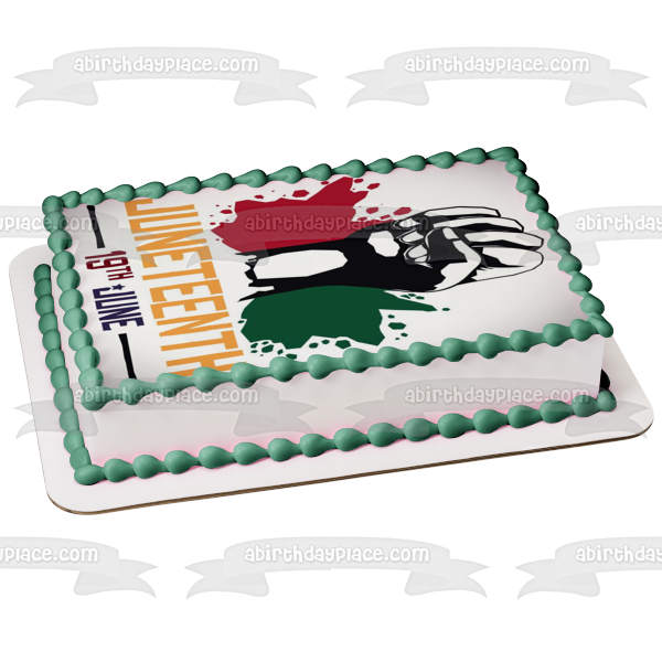 Juneteenth Freedom Day June 19th Fist Edible Cake Topper Image ABPID54099