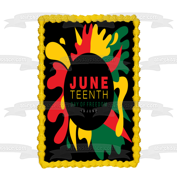 Juneteenth Day of Freedom June 19th Edible Cake Topper Image ABPID54107