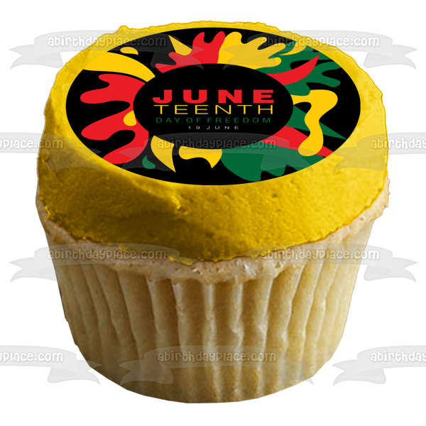 Juneteenth Día de la Libertad 19 de junio Imagen comestible para decoración de tarta ABPID54107 