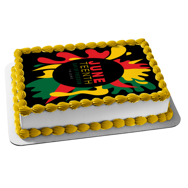 Juneteenth Day of Freedom June 19th Edible Cake Topper Image ABPID54107