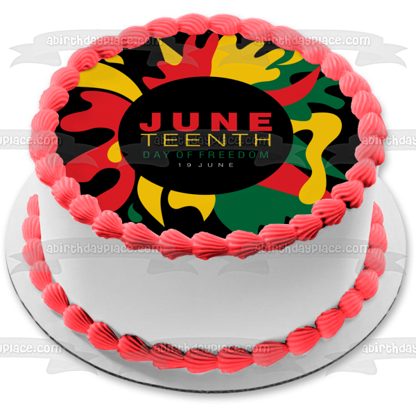 Juneteenth Día de la Libertad 19 de junio Imagen comestible para decoración de tarta ABPID54107 