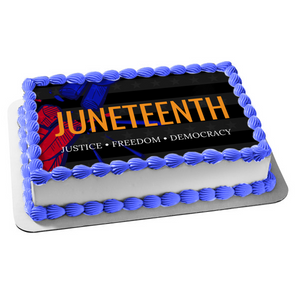 Juneteenth Justice Freedom Democracy Broken Chain Edible Cake Topper Image ABPID54108