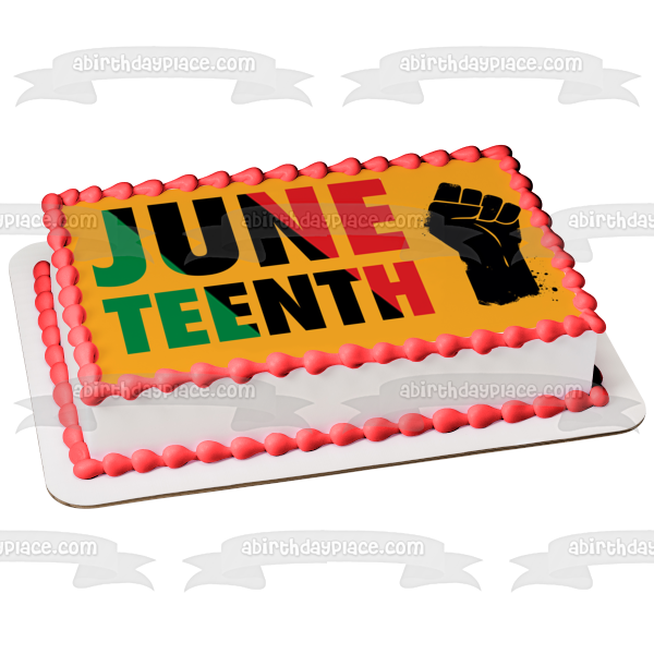 Juneteenth Freedom Day Fist Edible Cake Topper Image ABPID54109