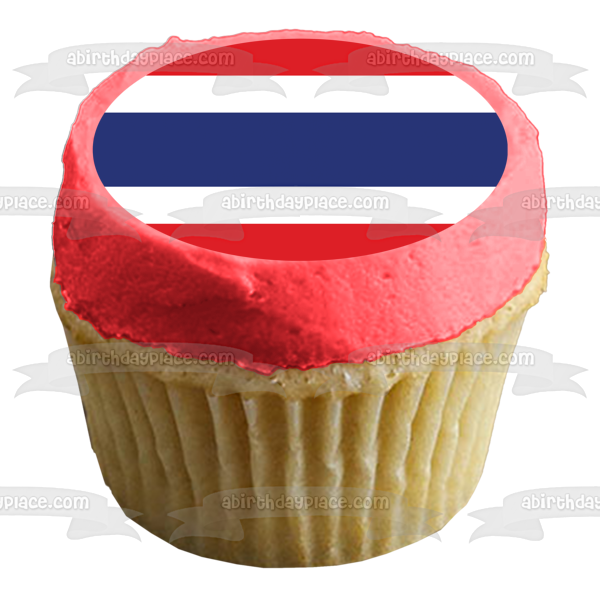 Flag of Thailand Red White Blue Stripes Edible Cake Topper Image ABPID27750
