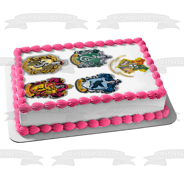 Harry Potter House Slytherin Crest Edible Cake Topper Image