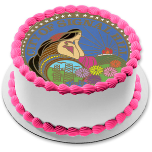 City of Signal Hill Logo California Edible Cake Topper Image ABPID27696