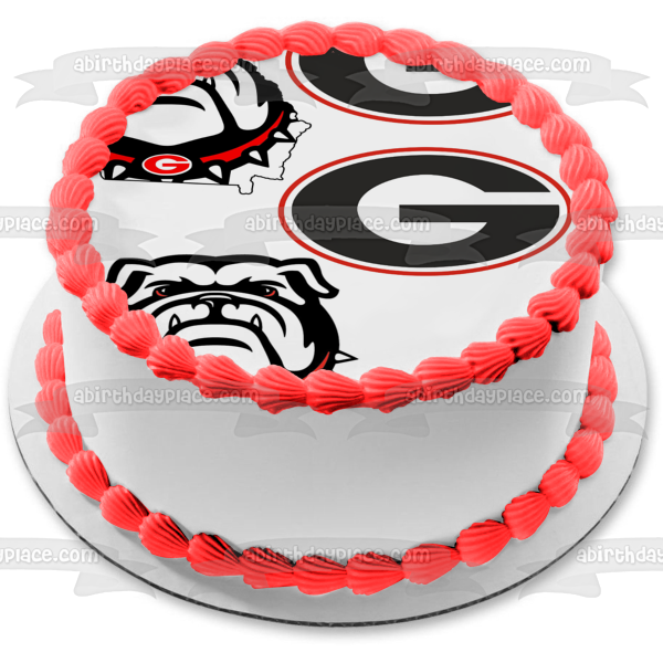 Georgia Bulldogs Logo NCAA Sports Edible Cake Topper Image ABPID27802