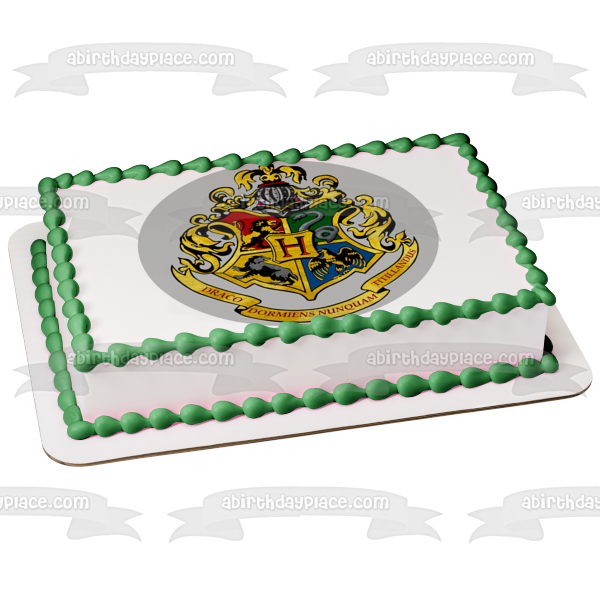 Harry Potter Hogwarts Crests Draco Dormiens Nunquam Titllandus Edible Cake Topper Image ABPID27809