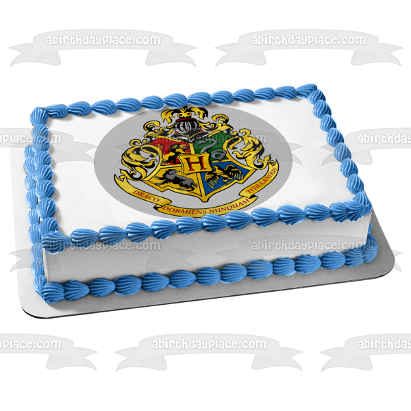 Harry Potter Hogwarts Crests Draco Dormiens Nunquam Titllandus Edible Cake Topper Image ABPID27809
