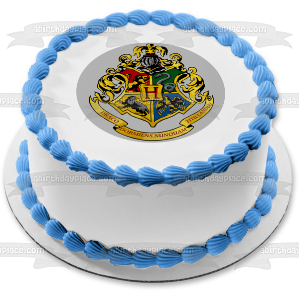 Harry Potter Hogwarts Crests Draco Dormiens Nunquam Titllandus Edible Cake Topper Image ABPID27809