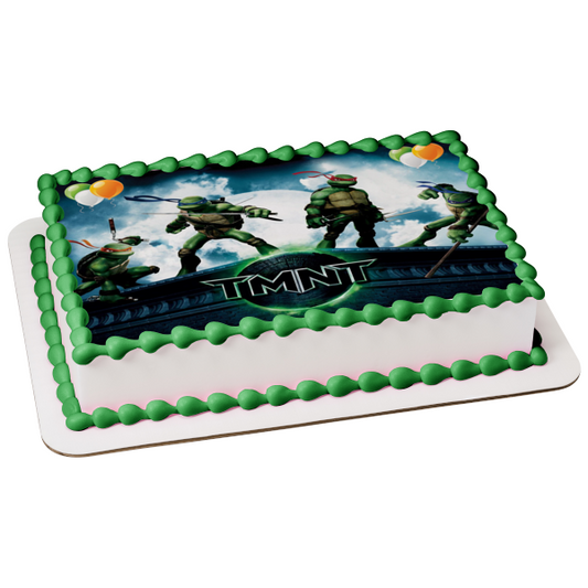 Teenage Mutant Ninja Turtles Donatello Michaelangelo Leonardo Raphael Tmnt Weapons Party Balloons Edible Cake Topper Image ABPID27816