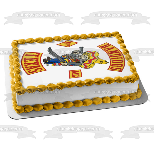 Bandidos Texas Motorcycle Club Logo Edible Cake Topper Image ABPID28069