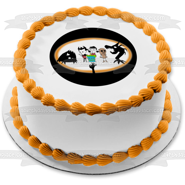 Round Don't Starve It's Your Birthday by Spookypop Canvas Edible Cake Topper Image Edible Cake Topper Image ABPID50269