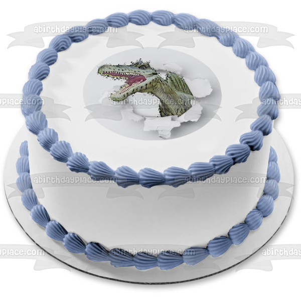 Round Dinosaur Burst Edible Cake Topper Image Edible Cake Topper Image ABPID50272
