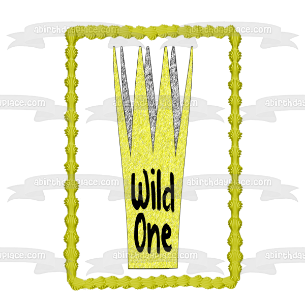 Wild One Gold Crown Where the Wild Things Are Edible Cake Topper Image ABPID50291