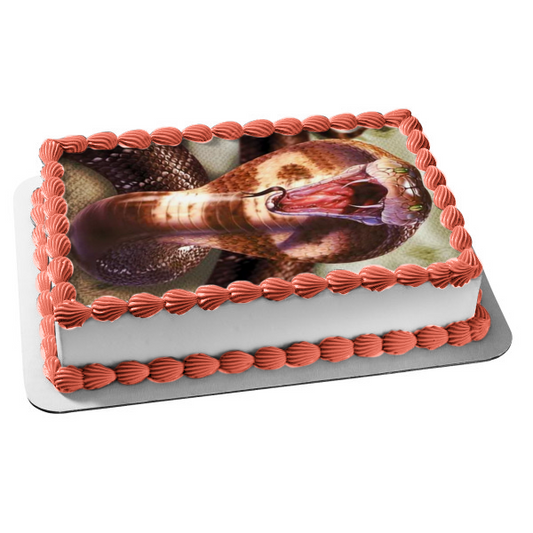 King Cobra Snake Hissing Edible Cake Topper Image ABPID50293