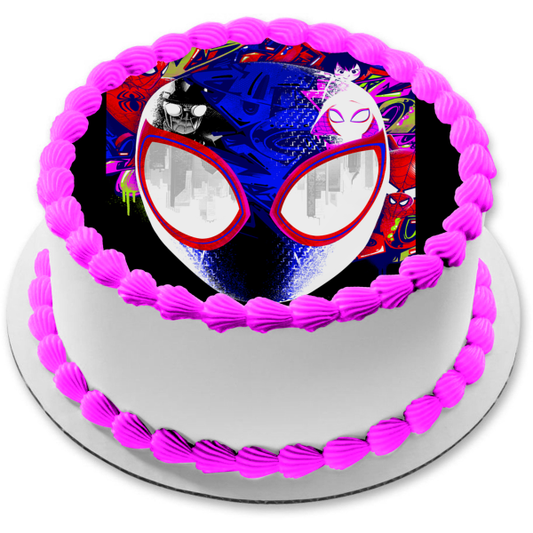 Neon Miles Morales Spider-Verse Spider Gwen Peter Parker Imagen comestible para decoración de tarta ABPID50446 