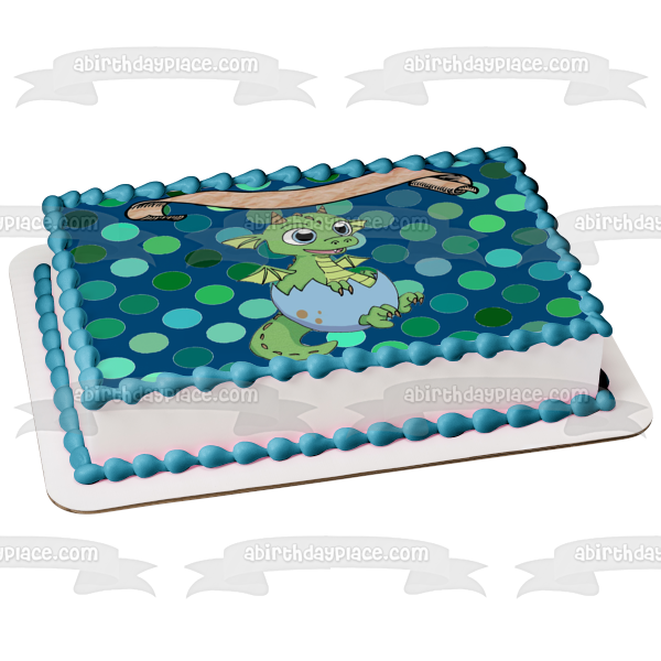 Baby Dragon Baby Shower 1st Birthday Edible Cake Topper Image ABPID50298