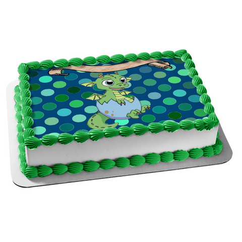 Baby Dragon Baby Shower 1st Birthday Edible Cake Topper Image ABPID50298