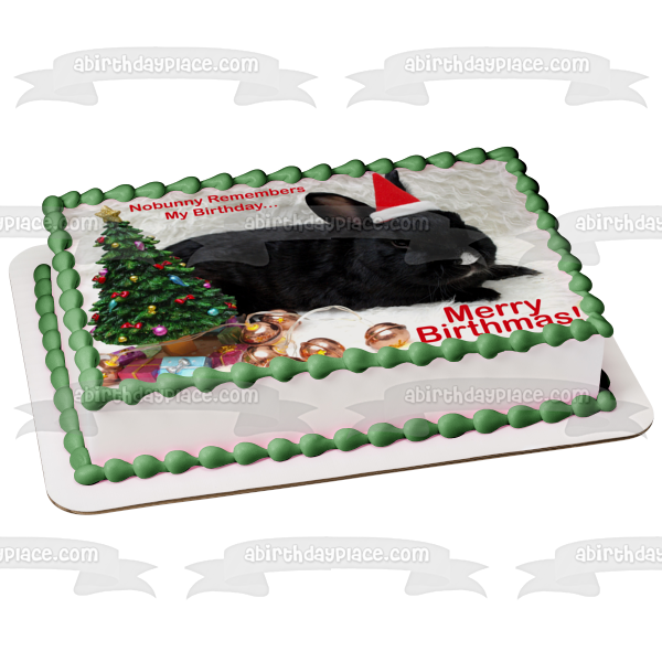 Holiday Bunny Edible Cake Topper Image ABPID50457