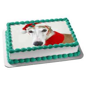 Holiday Spirit Hound Edible Cake Topper Image ABPID50458