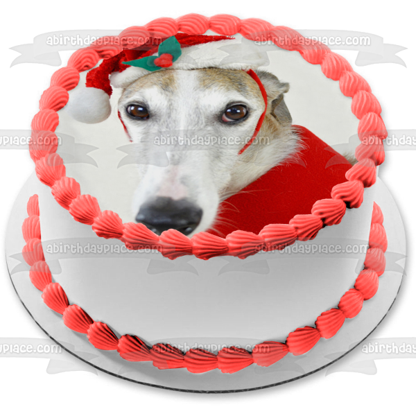 Holiday Spirit Hound Edible Cake Topper Image ABPID50458