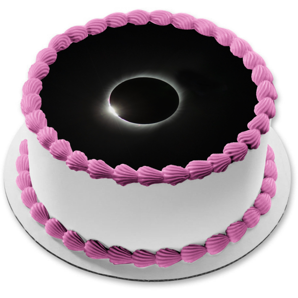 Solar Eclipse Moon Outer Space Edible Cake Topper Image ABPID50315