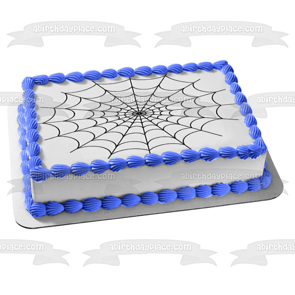 Spider Web Halloween Edible Cake Topper Image ABPID50323